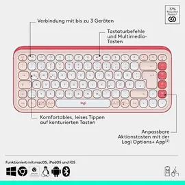Logitech POP Icon Combo DE Rose und Off-White