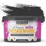 SEEBAUER diy Silikonharz-Fassadenfarbe Schwarz 10L für Außen (No. 100 Black Pearl) Selbstreinigende Fassadenfarbe mit Lotuseffekt - Geeignet für Putz, Mauerwerk und Beton