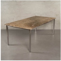 MAGNA Atelier Esstisch SAPPORO mit Marmor Tischplatte, Küchentisch, Naturstein, Dining Table, nachhaltig, 200x100x75cm braun 160 cm x 75 cm