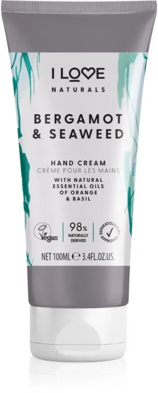 I Love Naturals Bergamot & Seaweed natürliche Creme für die Hände 100 ml