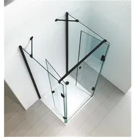 Glaszentrum Hagen 80x80x80x180cm Ares U-Duschkabine Schwarz