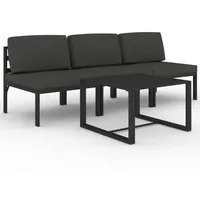 vidaXL Garten-Lounge-Set 4-tlg. grau