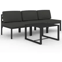 vidaXL Garten-Lounge-Set 4-tlg. grau