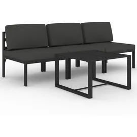 vidaXL Garten-Lounge-Set 4-tlg. grau