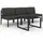 vidaXL Garten-Lounge-Set 4-tlg. grau