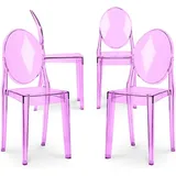 4er-Pack Esszimmerstühle Transparent - Victoria Queen Purple transparent