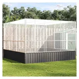 vidaXL Voliere Silbern 311x307x212 cm Stahl
