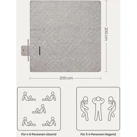 Songmics Picknickdecke Khaki 200 x 200 cm