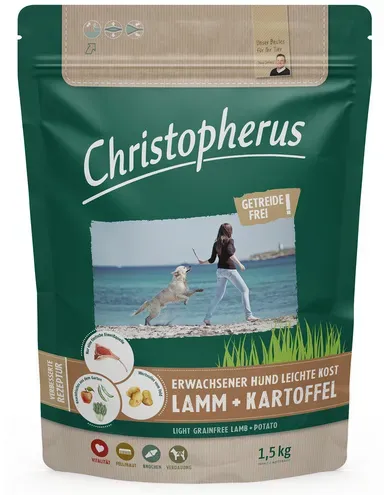 CHRISTOPHERUS Hundetrockenfutter »Leichte Kost«, 4 Beutel à 1500 g