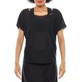 Winshape Damen Funktionelles, Leicht Transparentes Mesh-dance Top Dt105 T-Shirt, Schwarz, M EU
