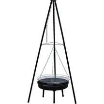 Garden Pleasure Schwenkgrill 155 cm Stahl Schwarz