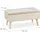 Relaxdays Truhenbank Samt Creme 41 x 80 x 40 cm