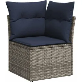 vidaXL Gartensofa-Set mit Kissen, grau, Polyrattan