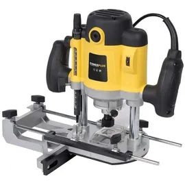 Powerplus POWX093 1500 W inkl. Aufbewahrungskoffer Parallelführung, Staubabsaugung, 12-teiliges Fräs-Set