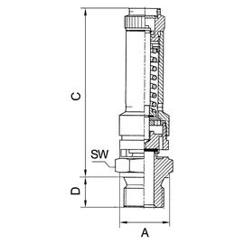 Riegler Sicherheitsventil DN 10 Messing G 1/2 Ansprechdruck 1 bar