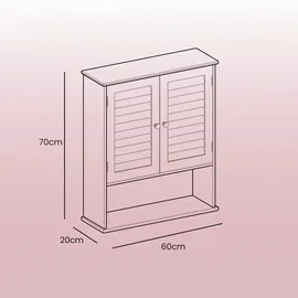 VASAGLE Bad-Hängeschrank BBC27WT weiß 60,0 x 20,0 x 70,0 cm