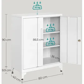 Songmics Aktenschrank 80 x 0 x 0 cm weiß