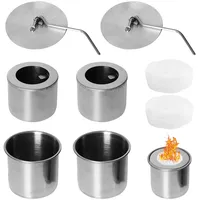 2 +2 +2 Ethanol Brennkammer Set, Bioethanol Brennertopf, Ethanol Brenner für Brennkammer mit Feuerlöscher-Abdeckung, Bio Ethanol Tisch Feuerstelle Kit, Universell zu Brennkammer für Tischkamin