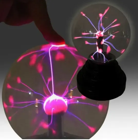 Plasmakugel 10 cm für Kinder Interaktives Lernspielzeug Transparent Glas/Kunststoff - Lichtblitze bei Berührung, ab 5 Jahren