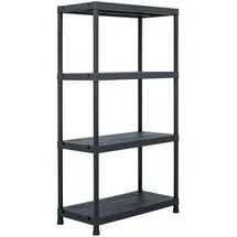 vidaXL Lagerregal Schwarz 100 kg 60 x 30 x 138 cm Kunststoff