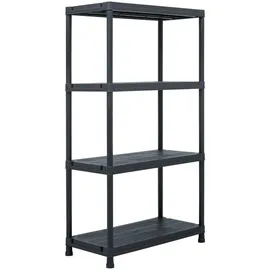 vidaXL Lagerregal Schwarz 100 kg 60 x 30 x 138 cm Kunststoff