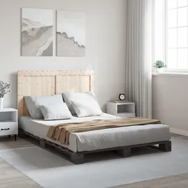 vidaXL Massivholzbett 140 x 200 cm Grau
