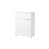 VASAGLE Badezimmerschrank 60 x 80 x 30 cm Weiß