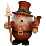 Original Erzgebirge Volkskunst Räuchermännchen Waldmann mit Eichhörnchen natur - 17,5cm - Original Erzgebirge Räuchermann Christian Ulbricht