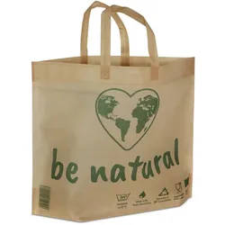 320 Mehrweg Schlaufentragetaschen "Be Natural" natur 50+15x40cm mit EAN