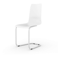 Tojo Stuhl | Freischwinger Stühle mit austauschbarer Sitzschale Filigraner Schwingstuhl für Küche/Arbeitszimmer/Büro | Moderne Konferenzstühle/Schreibtischstühle (Weiß)