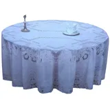 180 cm Rund Tischdecke Weiß mit Blumenmotiv Balkon Gartendecke Garten Schutzdecke Decke Vinyl Fleckschutz GS