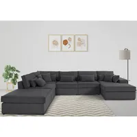 OTTO home Wohnlandschaft Florid U-Form, 6 Teile, bestehend aus Modulen, viele Bezugsqualitäten, auch in Cord schwarz