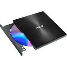 Asus ZenDrive U9M Schwarz – USB 2.0/USB-C Slim Externer DVD-Brenner Optische Disc 8X Speed Re-Writer-Laufwerk mit M-Disc-Unterstützung, USB 2.0 Typ-A/Typ-C-Kompatibilität, Mac/Windows OS kompatibel