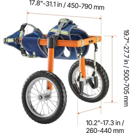 Vevor Hunderollstuhl für Hinterbeine verstellbar 21,77–39,92 kg