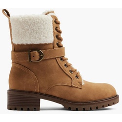 Schnürstiefelette - Damen - braun