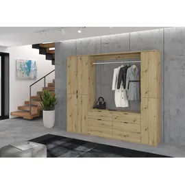 Home Affaire Trondheim Garderoben-Set 212 x 34 x 193 cm braun