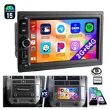 ESSGOO VW Polo 9N Golf 4 Passat B5 T5 Autoradio Android 15, Carplay GPS Navi Autoradio (RDS, 4+64GB(optional), Digitalradio (DAB), FM, DAB+ (optional), SWC, Apple Carplay Android Auto GPS Navi WIFI BT EQ) schwarz