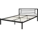 Beliani Metallbett, Schwarz Metall, 140x200 cm