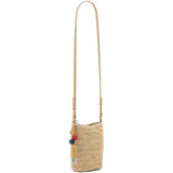 DESIGUAL Half Logo Raffia Bag Umhängetasche Beige