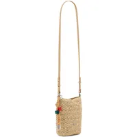 DESIGUAL Half Logo Raffia Bag Umhängetasche Beige