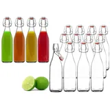 BigDean 12x Glasflasche 500ml Bügelverschluss Milchflasche Saftflasche Ölflasche Bügelverschlussflasche