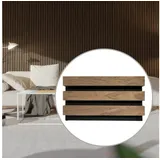 HORI 3D Wandpaneel HORI WALL Akustik Wandpaneele Natur Holzdekor Holzwand, BxL: 60x120 cm, 0.72 qm, (Schallschutz Wandpaneel, 3D-Wandpaneel, Wandpaneel selbstklebend, 1-tlg) Walnuss Rustik, Verbesserte Raumakustik, Nachhaltigkeit, Elegante Optik braun