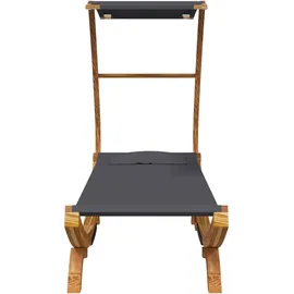 vidaXL Loungebett mit Dach anthrazit/holz