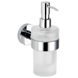 AVENARIUS Serie 200 Seifenspender, Hochwertiger Seifenspender aus verchromtem Messing und Glas, Nachfüllbar, Spender ist aus Halterung entnehmbar