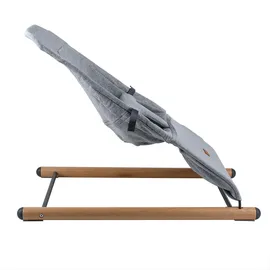Childhome Soft Babyschaukel Schaukelstuhl Säugling Bezug waschbar gepolsterter Gurt, Jersey grau Holz Stahl, max. 9kg Bxlxh 46x74x56 cm