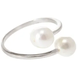 Gemshine Ring 'Zuchtperlen - Größenverstellbar' Ringe   Grau Damen 