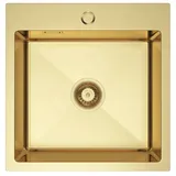 OEM Einzelbecken-Spüle 460 x 450 mm Gold PVD-Beschichtung Handbetätigung