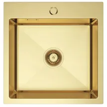 OEM Einzelbecken-Spüle 460 x 450 mm Gold PVD-Beschichtung Handbetätigung
