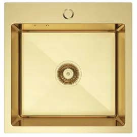 OEM Einzelbecken-Spüle 460 x 450 mm Gold PVD-Beschichtung Handbetätigung