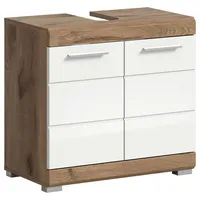 MID.YOU Waschbeckenunterschrank Wave ca. 60x56 cm Eiche/Weiß